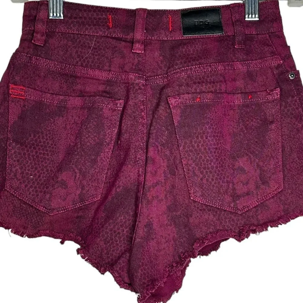 BDG High Rise‎ Cheeky Lizard Print Denim Shorts